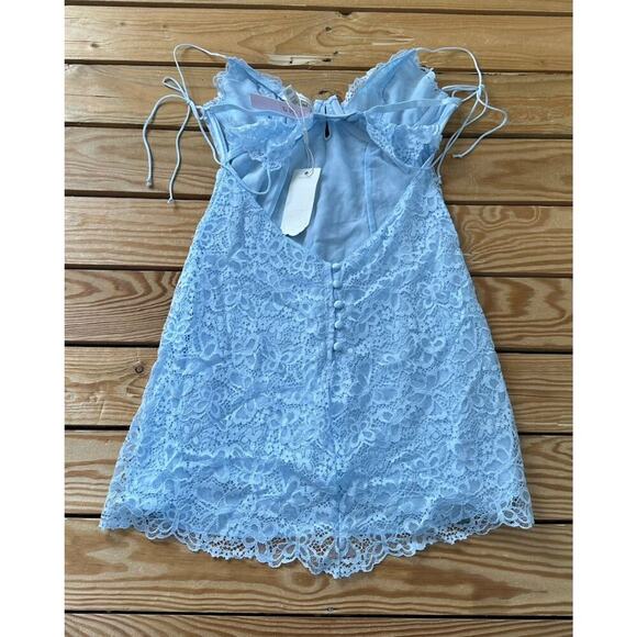 NWT For Love and Lemons Lace Lingerie Dress Size Small Women’s Blue - Picture 2 of 9